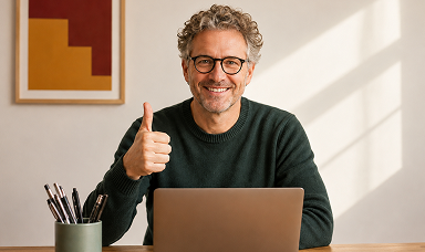 Professional using Recastia for customer communication