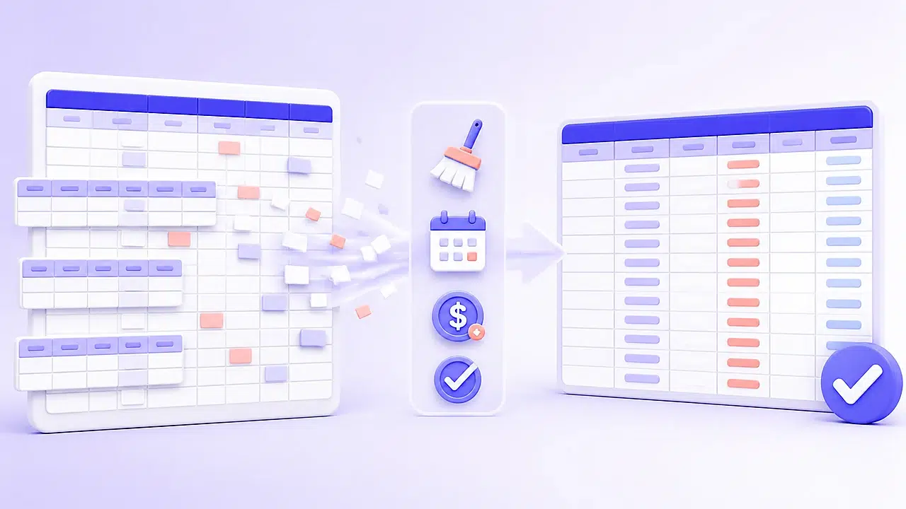 Cleaning and organizing a converted Excel workbook
