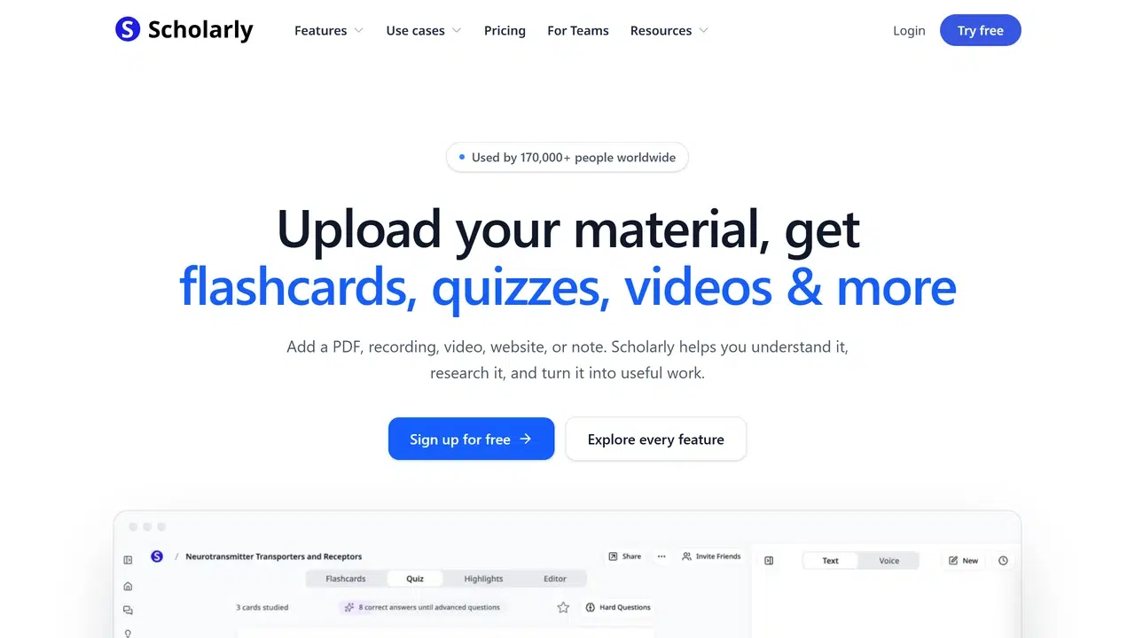 Scholarly homepage for study videos from PDFs