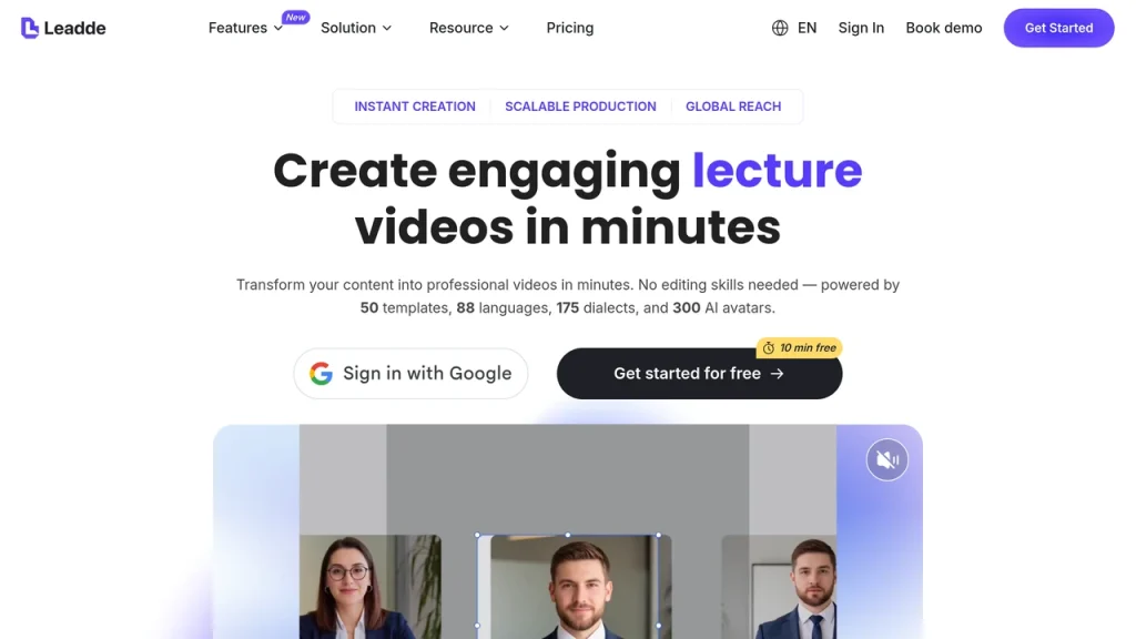 PDF to video converter for business – Leadde homepage