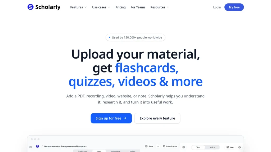 PDF to video AI – Scholarly homepage