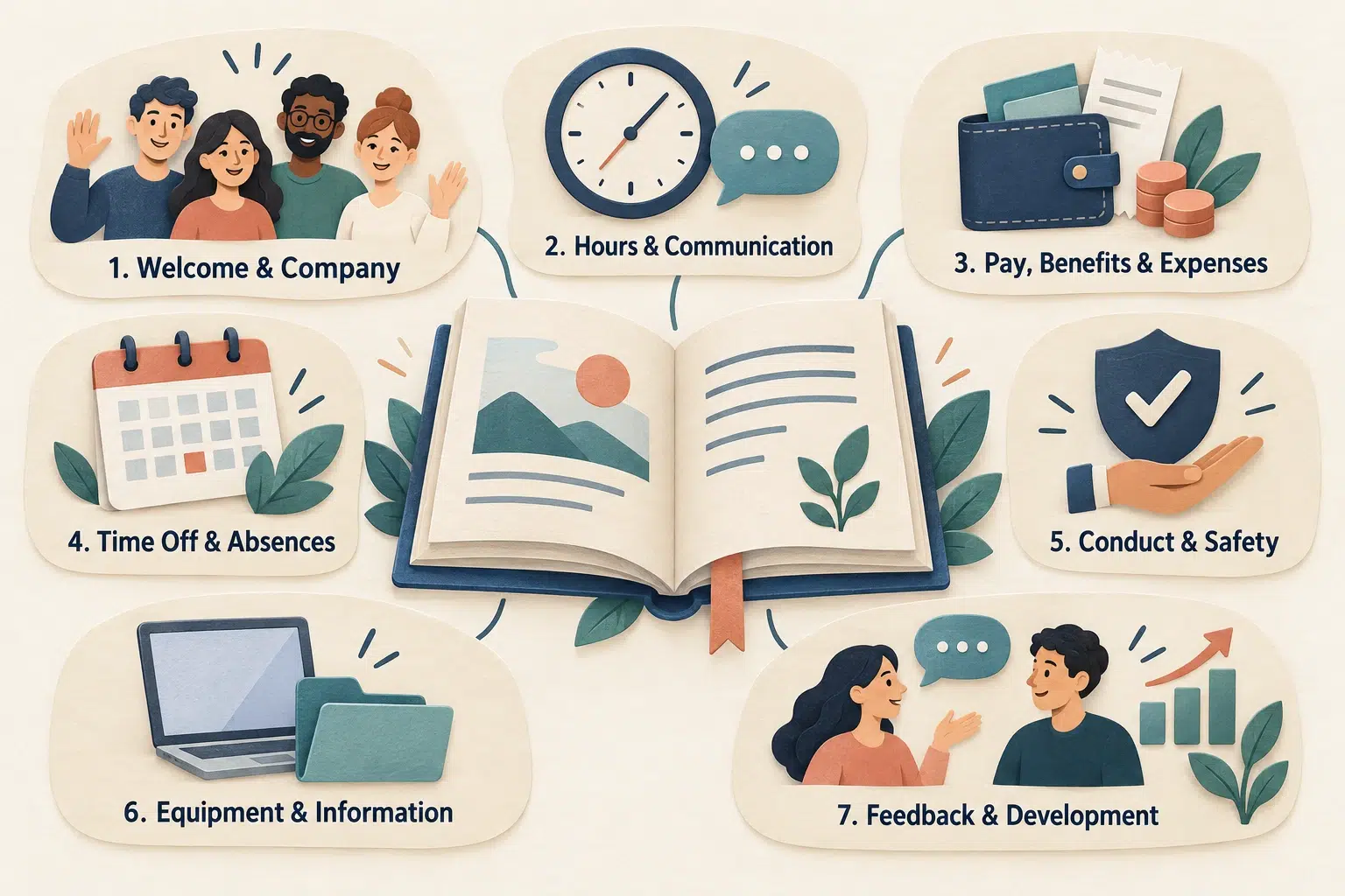 Seven sections to include in a digital employee handbook
