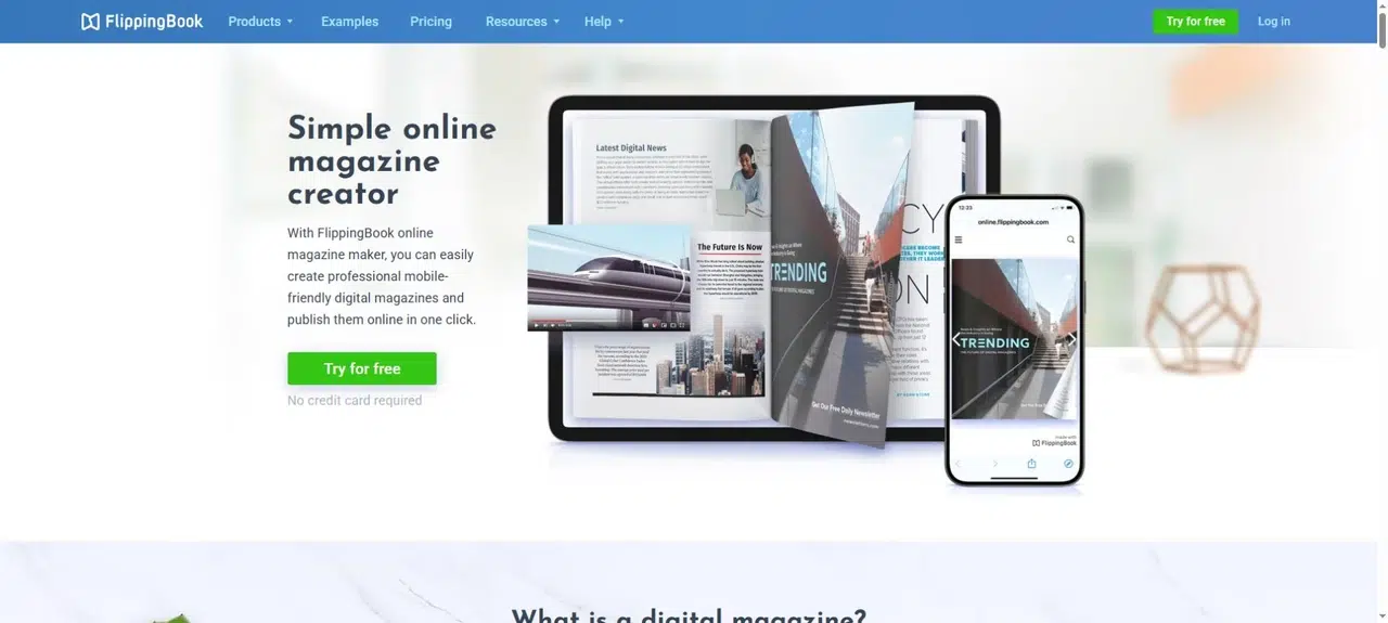 FlippingBook online magazine displayed on a tablet and phone