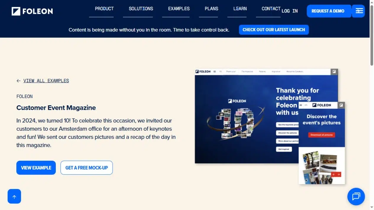 Foleon Customer Event Magazine example with desktop and mobile publication previews