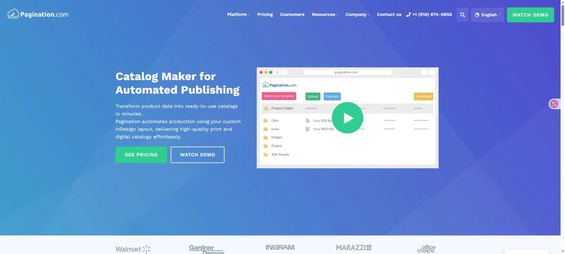 Pagination automated catalog maker page with template, upload, and catalog-generation controls