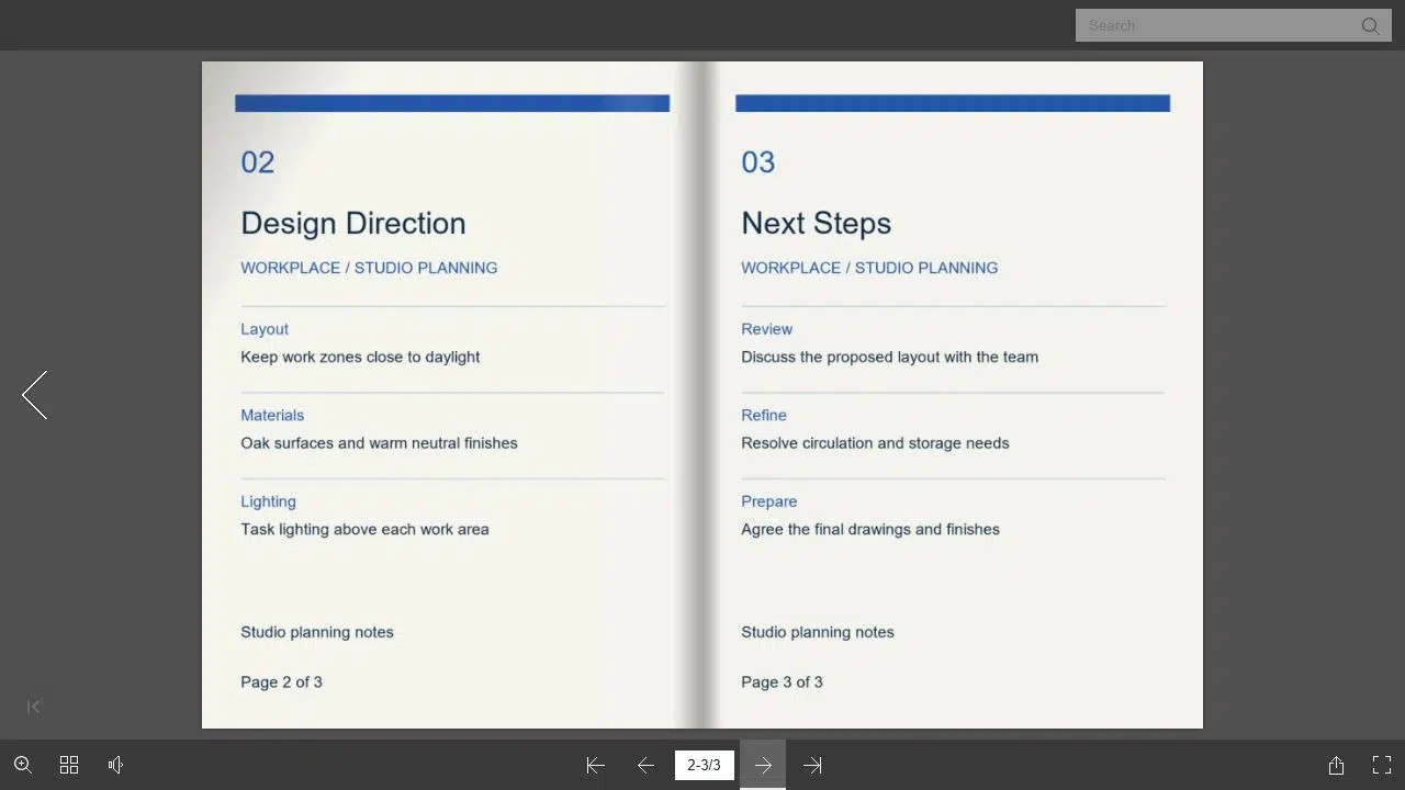 JPG and PNG pages displayed as a three-page online flipbook in Recastia