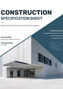 Free Construction Spec Sheet Template