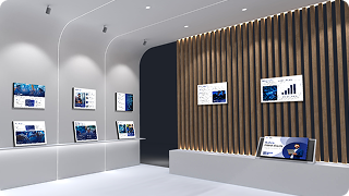 Utforska innehåll i ett immersivt 3D-virtuellt showroom