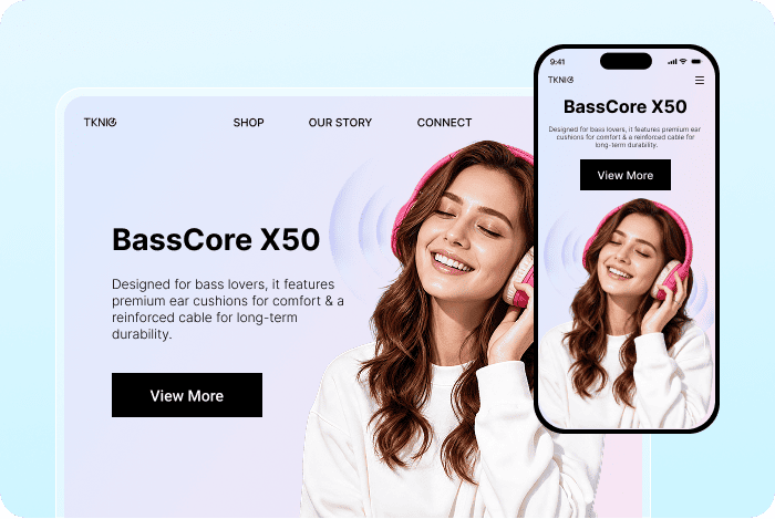 Generate a responsive landing page without writing code